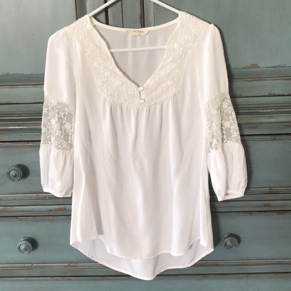 EUC Painted Threads boho peasant blouse